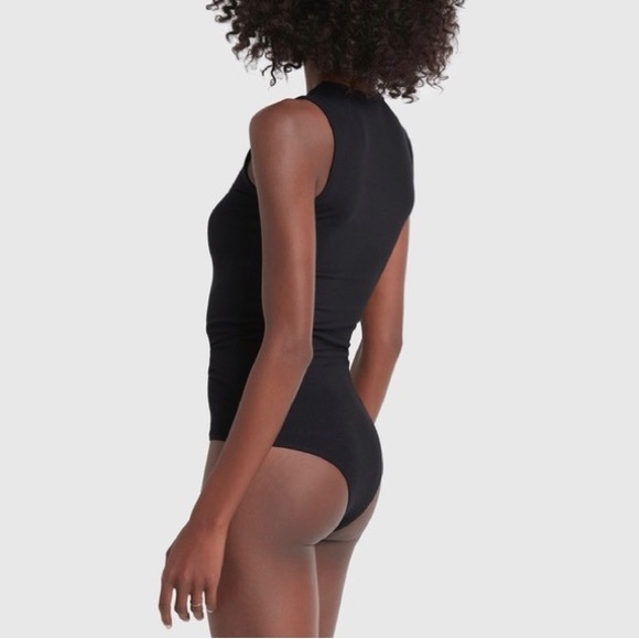 G. Label by Goop Amanda Rib Knit Bodysuit in Black - Picture 2 of 11